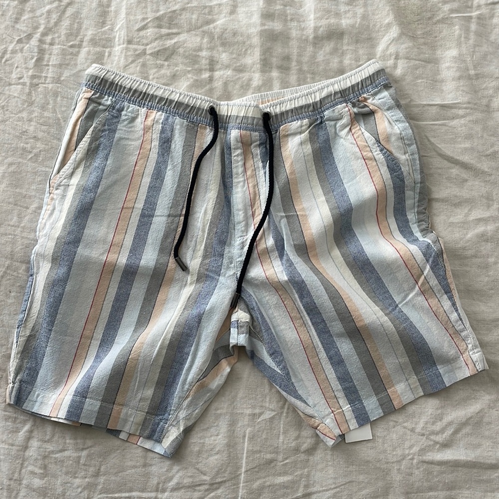 UO Men Shorts, muted stripes.
